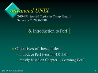 Advanced UNIX