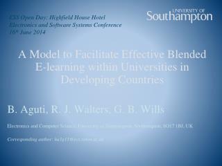 A Model to Facilitate Effective Blended E-learning within Universities in Developing Countries
