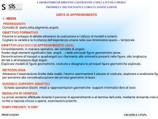 UNITÀ DI APPRENDIMENTO