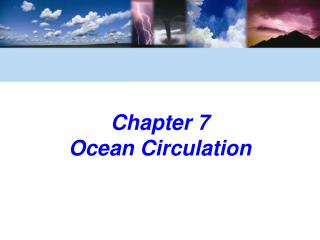 Chapter 7 Ocean Circulation