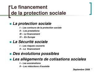 Le financement de la protection sociale