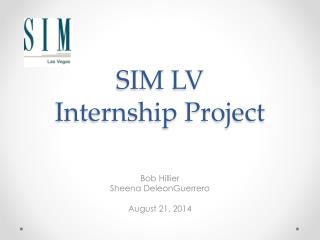 SIM LV Internship Project