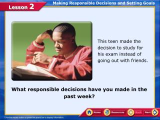 Making Responsible Decisions and Setting Goals