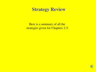 Strategy Review