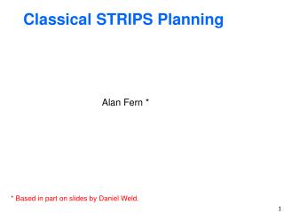 Classical STRIPS Planning