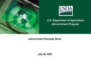 eGovernment Prototype Demo July 20, 2003