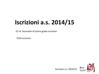 Iscrizioni a.s. 2014/15