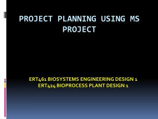 Project Planning using ms project