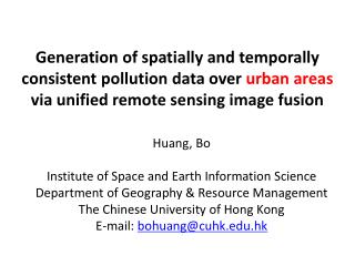 Huang, Bo Institute of Space and Earth Information Science