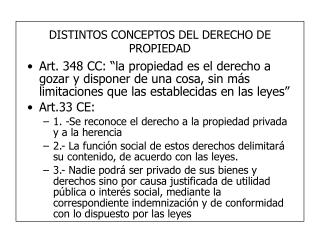 DISTINTOS CONCEPTOS DEL DERECHO DE PROPIEDAD