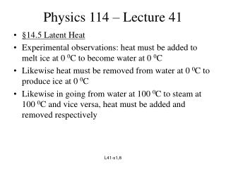 Physics 114 – Lecture 41