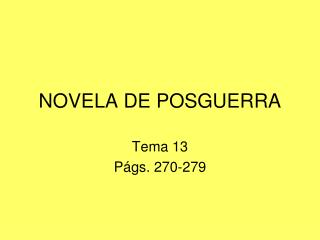 NOVELA DE POSGUERRA