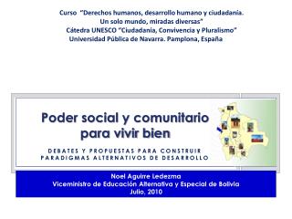 Poder social y comunitario para vivir bien