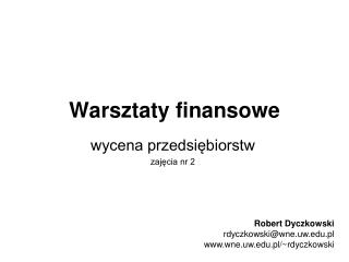 Warsztaty finansowe