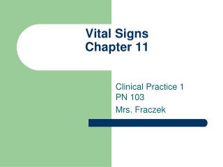 Vital Signs Chapter 11