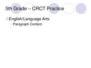 5th Grade – CRCT Practice