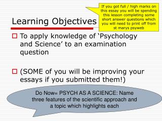Learning Objectives