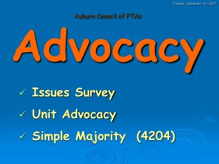 Auburn Council of PTAs Advocacy