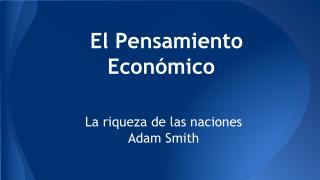 El Pensamiento Económico