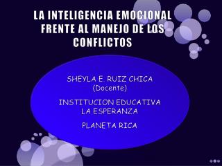 LA INTELIGENCIA EMOCIONAL FRENTE AL MANEJO DE LOS CONFLICTOS