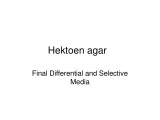 Hektoen agar