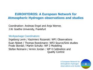 EUROHYDROS: A European Network for Atmospheric Hydrogen observations and studies