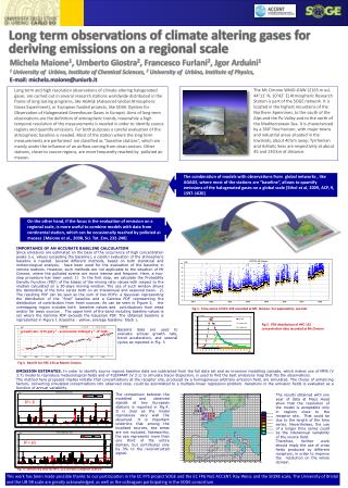 Long term observations of climate altering gases for deriving emissions on a regional scale