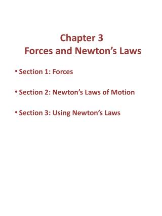 Chapter 3 Forces and Newton’s Laws