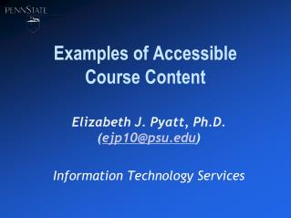 Examples of Accessible Course Content