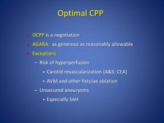 Optimal CPP