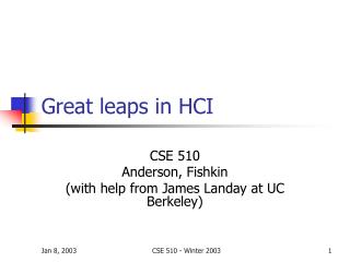 Great leaps in HCI