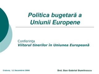 Politica bugetară a Uniunii Europene