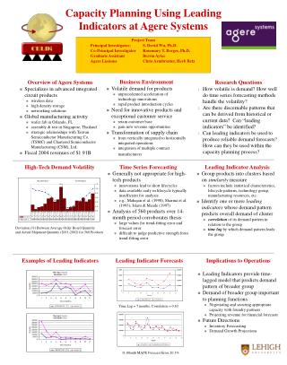 Capacity Planning Using Leading Indicators at Agere Systems Project #