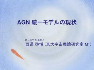 AGN 統一モデル の現状