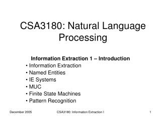 CSA3180: Natural Language Processing