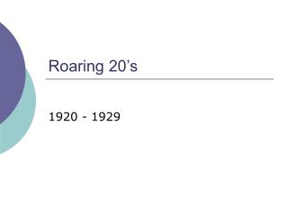 Roaring 20’s