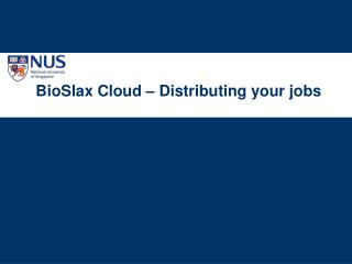 BioSlax Cloud – Distributing your jobs