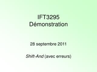 IFT3295 Démonstration