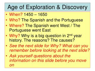 Age of Exploration &amp; Discovery