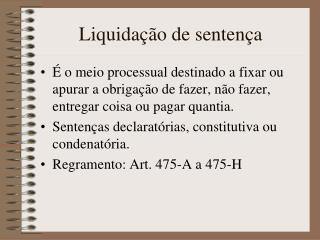 Liquidação de sentença