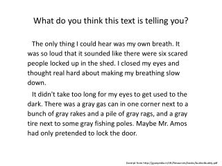 What do you think this text is telling you?