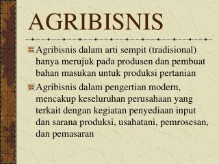 AGRIBISNIS