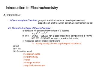 Introduction to Electrochemistry