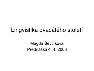 Lingvistika dvacátého století