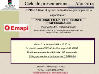 Ciclo de presentaciones – Año 2014