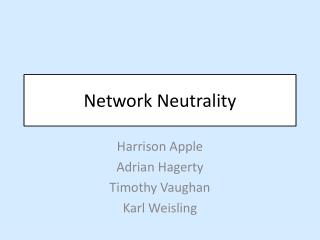 Network Neutrality