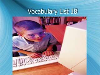 Vocabulary List 18