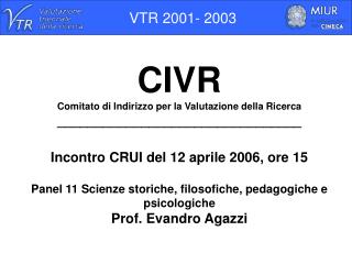 CIVR Comitato di Indirizzo per la Valutazione della Ricerca ________________________________