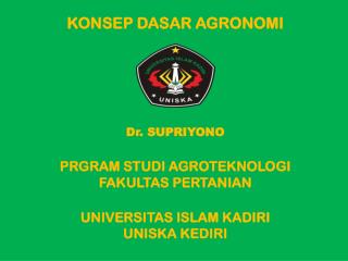 PENGERTIAN AGRONOMI