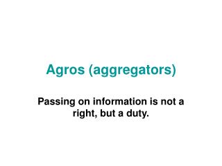 Agros (aggregators)